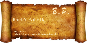 Bartó Patrik névjegykártya