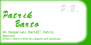 patrik barto business card